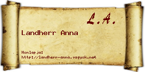 Landherr Anna névjegykártya